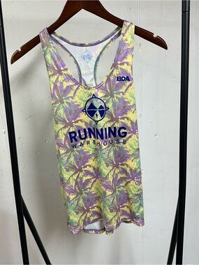 Running Warehouse Women’s Tropical Print Tank Top - Purple/Yellow